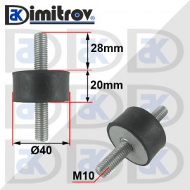 Антивибрационен тампон М10 х Ø 40 х 20 mm